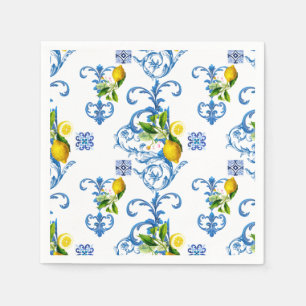 Serviette En Papier Carrelage méditerranéen, majolica, style sicilien