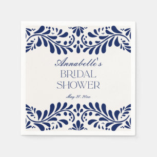Serviette En Papier Carrelage Talavera Bleu Mariage Fiesta Espagnole