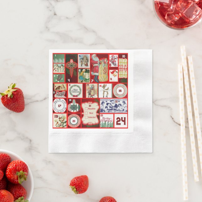 Serviette En Papier Carrés de l'illustration de Noël (En situation)