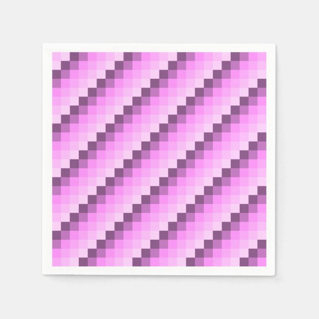 Serviette En Papier Carrés rose et violet (Devant)