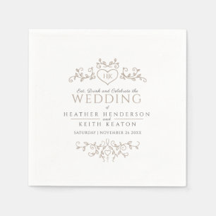 Serviette En Papier Carrosserie d'art feuille monogramme tonneau maria