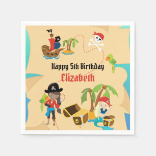 Serviette En Papier Carte au trésor Fille mignonne Pirate Fête d'anniv