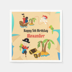 Serviette En Papier Carte au trésor personnalisée pour garçon pirate p