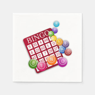 Serviette En Papier Carte BINGO avec boules BINGO