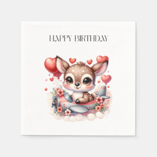 Serviette En Papier Carte d'anniversaire de pilote de cerf