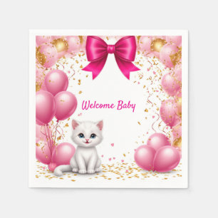 Serviette En Papier Carte de bienvenue Bébé Petit Chat 🐱