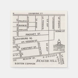 Serviette En Papier Carte de Boston de Beacon Hill