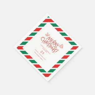 Serviette En Papier Carte de fête de Noël moderne Doodle