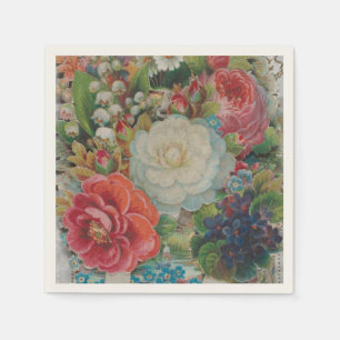 Serviette En Papier Carte de la Saint-Valentin de l'ère victorienne, B