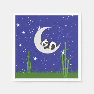 Serviette En Papier Carte de vœux pliée Panda Nouveau Bébé