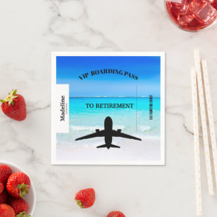 Serviette En Papier Carte d'embarquement de retraite Destination Beach