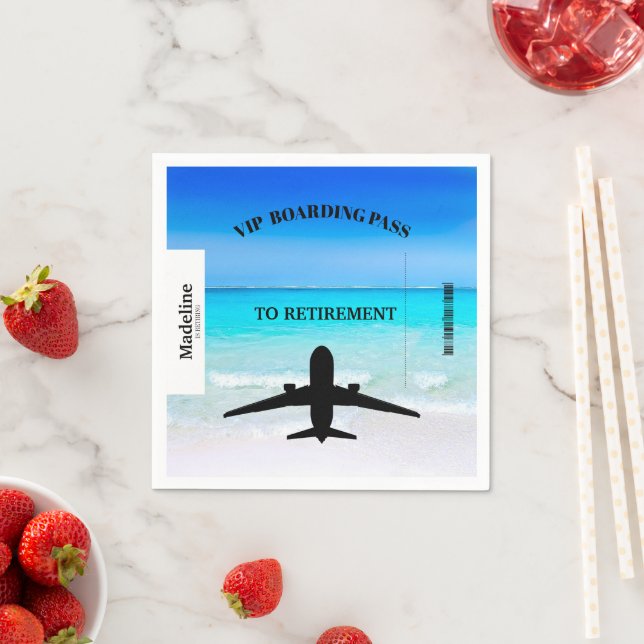 Serviette En Papier Carte d'embarquement de retraite Destination Beach (En situation)