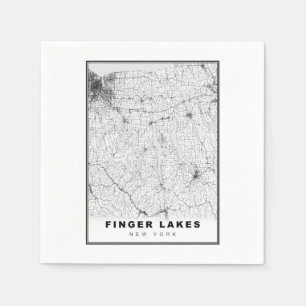 Serviette En Papier Carte des lacs du doigt