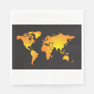 Serviette En Papier Carte Du Monde