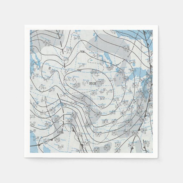 Serviette En Papier Carte météorologique nationale (Devant)
