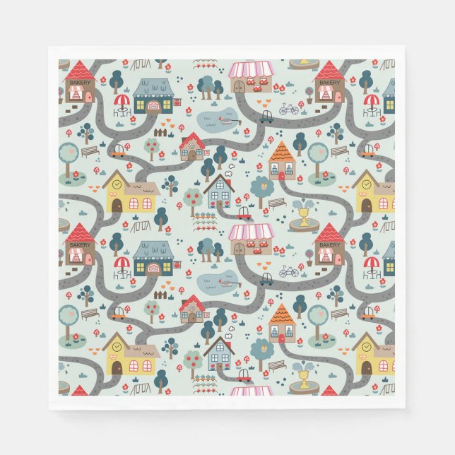 Serviette En Papier Carte Papier Napkins (Devant)
