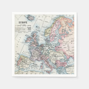 Serviette En Papier Carte politique de l'Europe (1916)
