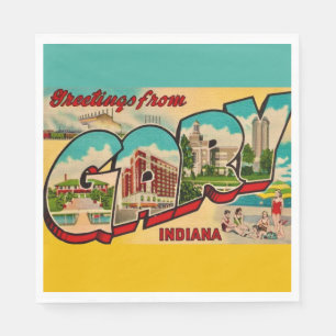 Serviette En Papier Carte postale de salutation Gary Indiana