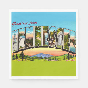 Serviette En Papier Carte postale de vœux rétro Tennessee