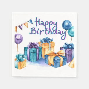 Serviette En Papier Carte postale Joyeuse Anniversaire