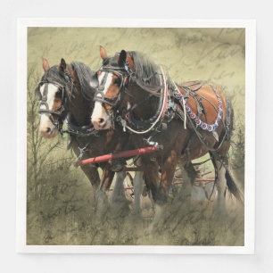 Serviette En Papier Carte postale Patiné vintage Clydesdale