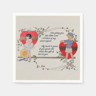 Serviette En Papier Cartes de la Saint-Valentin Antiques Victoriennes 