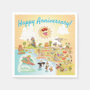 Serviette En Papier Cartoon Cartoon California Papier Napkin