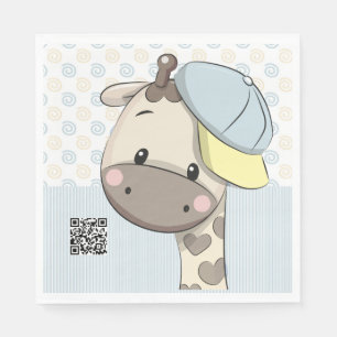 Serviette En Papier Cartoon personnalisé bébé garçon Giraffe Papier se