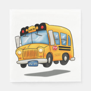 Serviette En Papier Cartoon School Bus