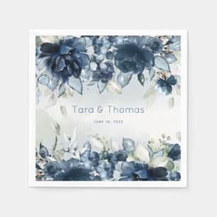 Serviette En Papier Cascading Rose Cocktail Mariage serviettes