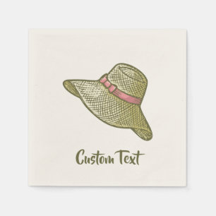 Serviette En Papier Casquette de paille à main Jaune