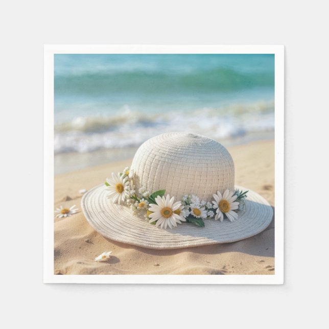 Serviette En Papier Casquette de plage d'été (Devant)