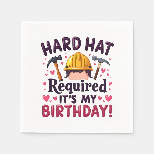 Serviette En Papier Casquette dur requis C'est mon anniversaire c (Devant)
