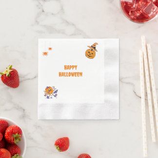 Serviette En Papier Casquette et Citrouille du parti Halloween