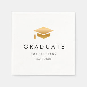 Serviette En Papier Casquette minimum Gold Grad Moderne Graduation Par