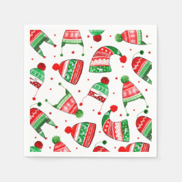 Serviette En Papier Casquettes d'hiver de Noël | Vacances