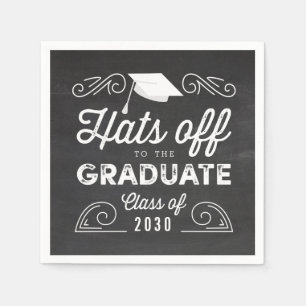 Serviette En Papier Casquettes Hors Chalkboard Graduation serviettes