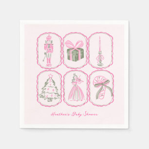 Serviette En Papier Casse-Noisette Rose Une Baby Shower Joyeuse