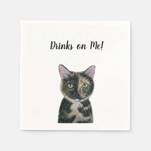 Serviette En Papier Cat Cocktail Napkins (Devant)