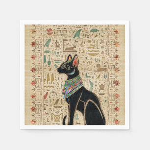 Serviette En Papier Cat égyptien - Bastet sur le papyrus