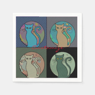 Serviette En Papier Cat Lady Multi Cats assis Thunder_Cove