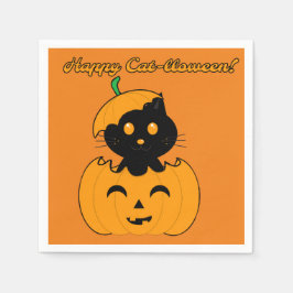 Serviette En Papier Cat-lloween