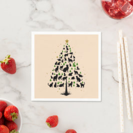 Serviette En Papier Cat Lover Christmas Tree 2