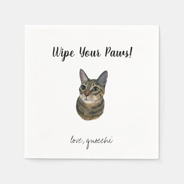 Serviette En Papier Cat Mariage Cocktail Napkins (Devant)
