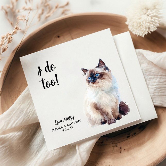 Serviette En Papier Cat Mariage Cocktail Napkins (Créateur téléchargé)