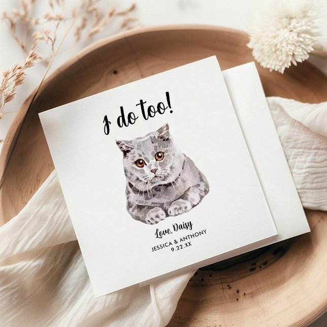 Serviette En Papier Cat Mariage Cocktail Napkins (Créateur téléchargé)