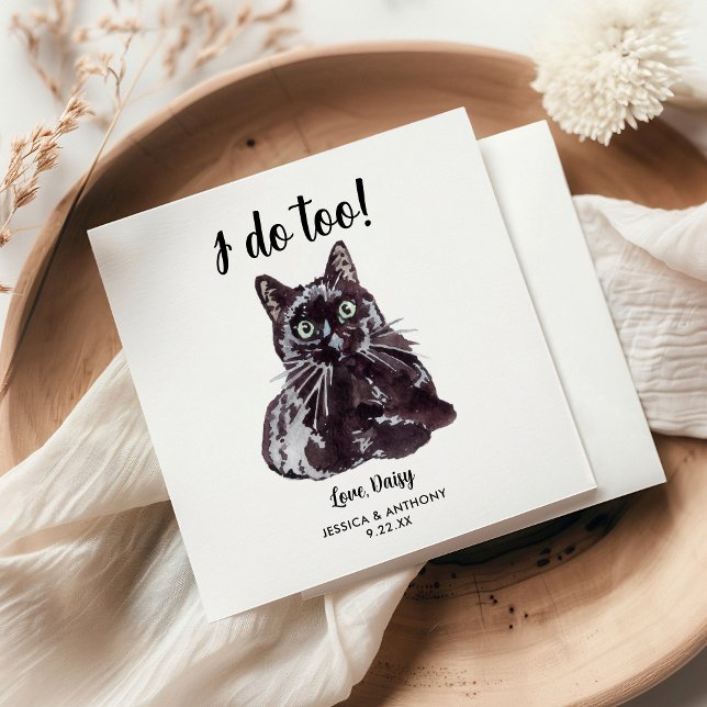 Serviette En Papier Cat Mariage Cocktail Napkins (Créateur téléchargé)