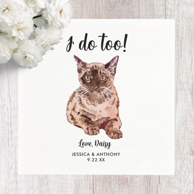 Serviette En Papier Cat Mariage Cocktail Napkins (Créateur téléchargé)