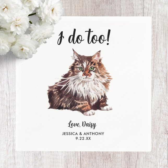 Serviette En Papier Cat Mariage Cocktail Napkins (Créateur téléchargé)