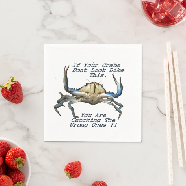 Serviette En Papier Catching Crabs, Funky Paper Party Napkins (En situation)